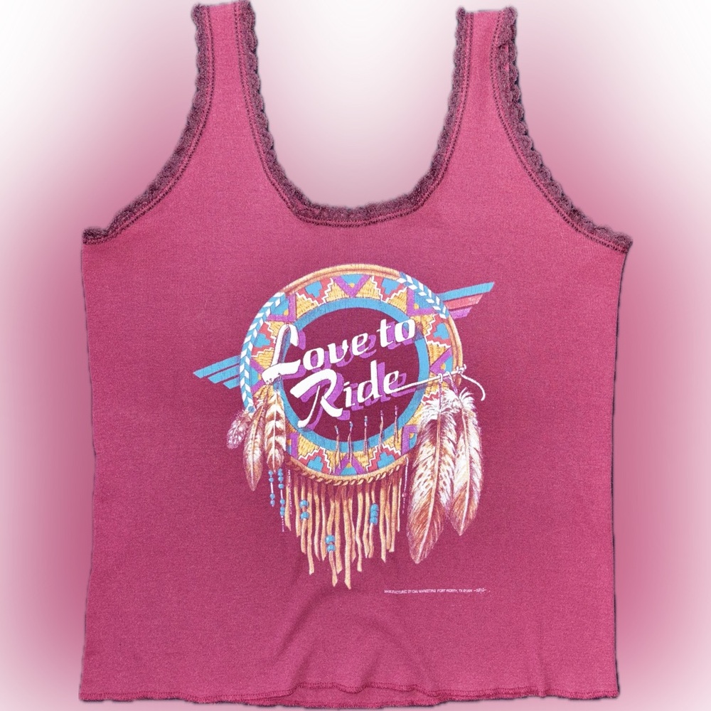 Vintage 90s Love To Ride Biker Tank